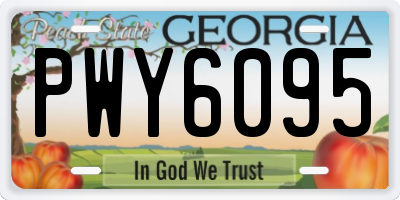 GA license plate PWY6095