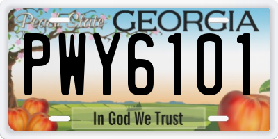 GA license plate PWY6101