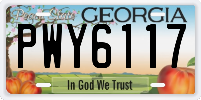 GA license plate PWY6117