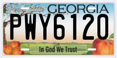 GA license plate PWY6120