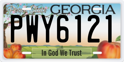 GA license plate PWY6121