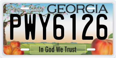 GA license plate PWY6126