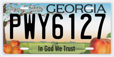 GA license plate PWY6127