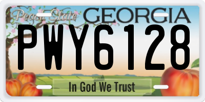 GA license plate PWY6128