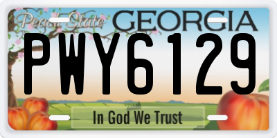 GA license plate PWY6129