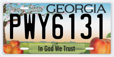 GA license plate PWY6131