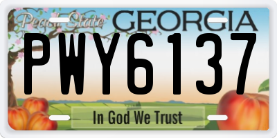 GA license plate PWY6137