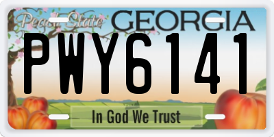 GA license plate PWY6141