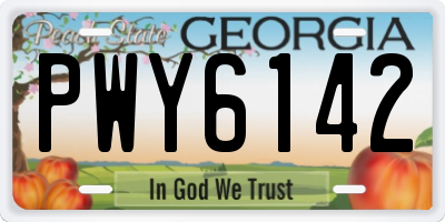 GA license plate PWY6142