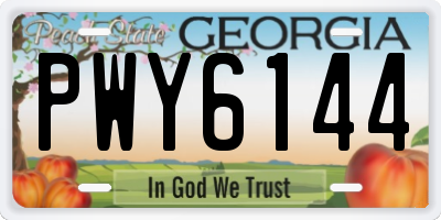 GA license plate PWY6144