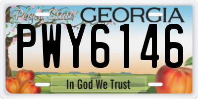 GA license plate PWY6146