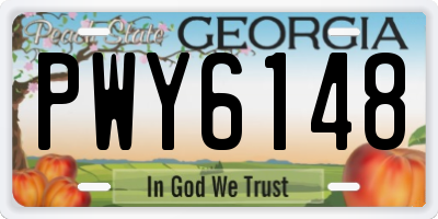 GA license plate PWY6148