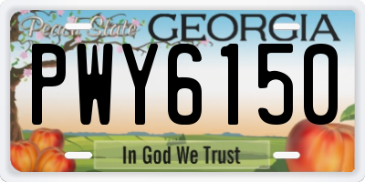 GA license plate PWY6150