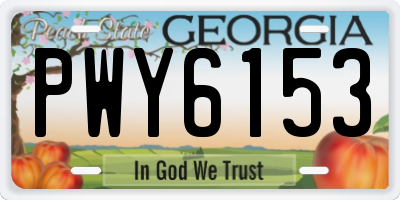 GA license plate PWY6153