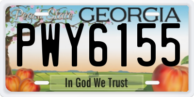 GA license plate PWY6155
