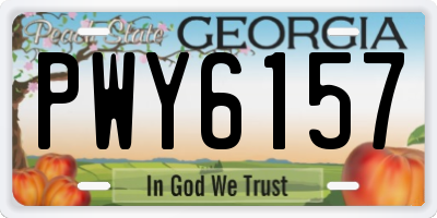 GA license plate PWY6157