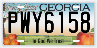 GA license plate PWY6158