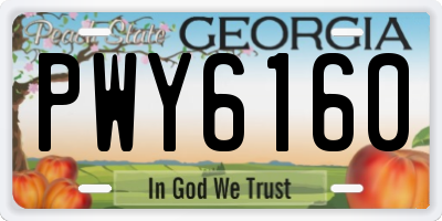 GA license plate PWY6160