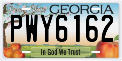 GA license plate PWY6162