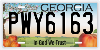 GA license plate PWY6163