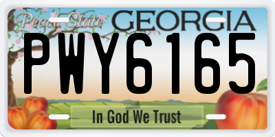 GA license plate PWY6165