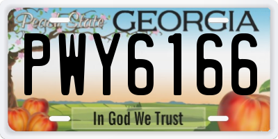 GA license plate PWY6166
