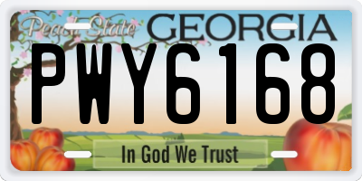 GA license plate PWY6168
