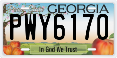 GA license plate PWY6170