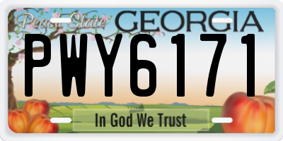 GA license plate PWY6171