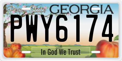 GA license plate PWY6174
