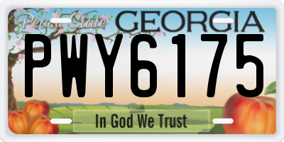 GA license plate PWY6175