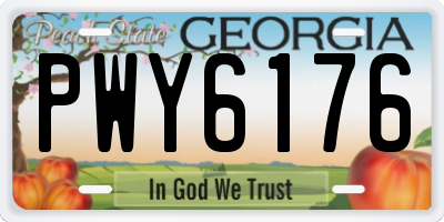 GA license plate PWY6176