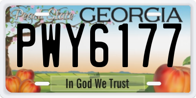 GA license plate PWY6177