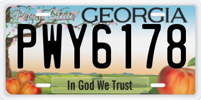 GA license plate PWY6178