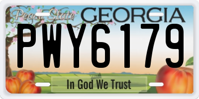 GA license plate PWY6179