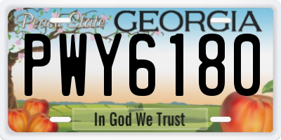 GA license plate PWY6180