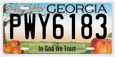 GA license plate PWY6183