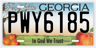 GA license plate PWY6185