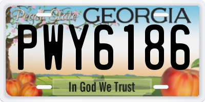 GA license plate PWY6186