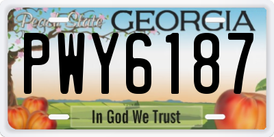 GA license plate PWY6187