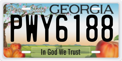GA license plate PWY6188