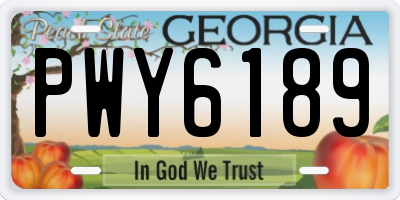 GA license plate PWY6189