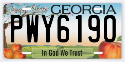 GA license plate PWY6190