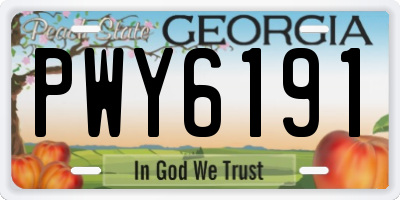 GA license plate PWY6191