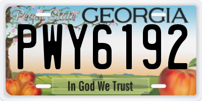 GA license plate PWY6192