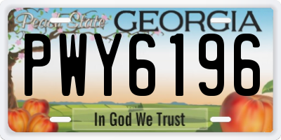 GA license plate PWY6196