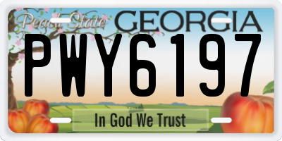 GA license plate PWY6197