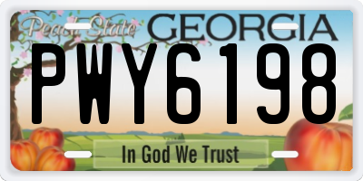 GA license plate PWY6198