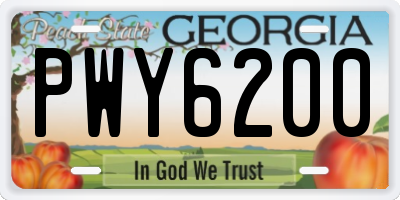 GA license plate PWY6200