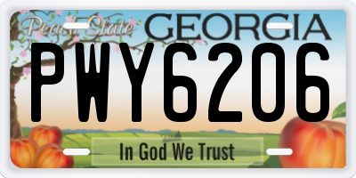 GA license plate PWY6206